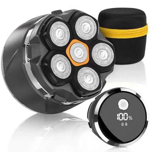 GlatzenRasierer 2026 Herren IPX8 Wasserdicht 6D Flexkopf LED USB-C Rasierer