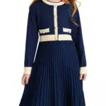 GRACE KARIN Mädchen Kleid Midi Festlich Winter Hochzeit Weihnachten Partykleid