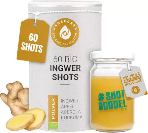 Hansegrün Bio Ingwer Kurkuma Shot Pulver – Veganes Superfood Für Immunsystem & Energie