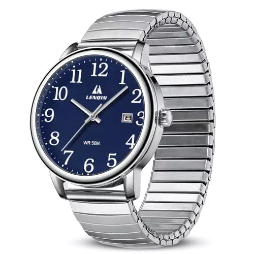 Herren Easy Reader Quarzuhr Wasserdicht 38mm Armbanduhr mit Datum
