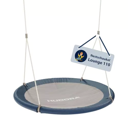 HUDORA Nestschaukel Lounge - Höhenverstellbare Nestschaukel mit 90/110cm Durchmesser für bis zu 150kg - Hängeschaukel mit geschlossener Sitzfläche - Familienschaukel für drinnen & draußen