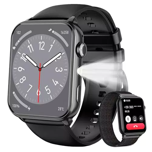 IOWODO Smartwatch Herren Damen mit Bluetooth Anrufen, SpO2, Schlaf- und Fitnessüberwachung