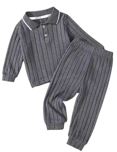JiAmy Jungen Freizeit Set Langarmshirt mit Elastischer Bundhose Lounge Outfit