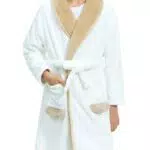 JiAmy Mädchen Bademantel Coral Fleece Flanell Kuschelweich Hausmantel Kinder