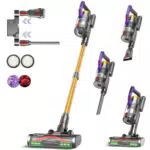 KIPMAX Akku Staubsauger 50000Pa Kabellos mit Display, Anti-Tangle Bürste, 7-Fach Filter