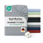 Komfortec Spannbettlaken Jersey Bio Baumwolle Oeko-Tex Mit Rundumgummi Hautfreundlich