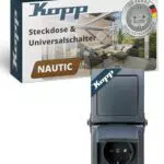 Kopp Nautic 2-fach Schutzkontakt-Steckdose mit Klappdeckel und erhöhtem Berührungsschutz