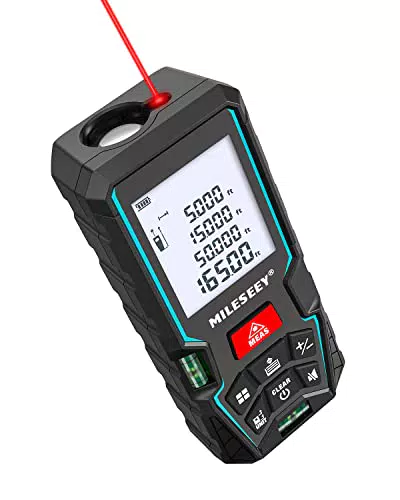 MiLESEEY Laser Entfernungsmesser 50M Präzises Lasermessgerät mit LCD und Wasserwaagen