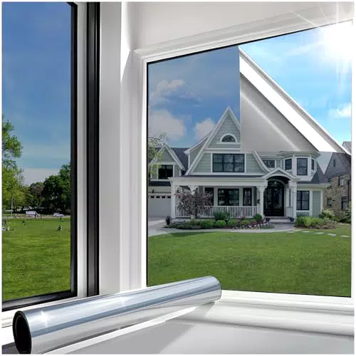 Lifetree Fensterfolie Spiegelfolie Selbstklebend für Sonnenschutz und Privatsphäre