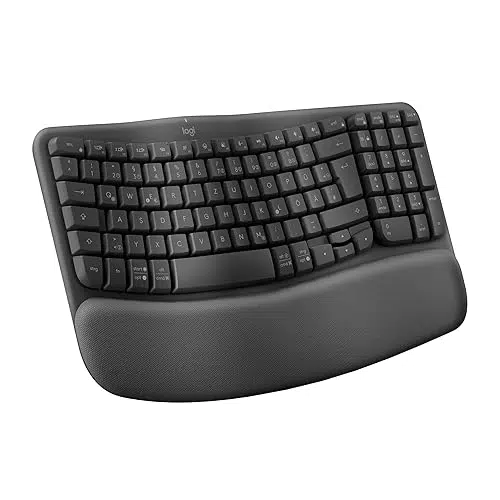 Logitech Wave Keys Kabellose Ergonomische Tastatur Mit Handballenauflage Bluetooth