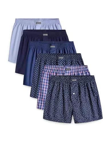 Lower East American Boxershorts Herren 6 Pack aus 100% Baumwolle I Unterwäsche Herren