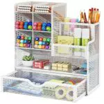 Marbrasse Schreibtisch Organizer mit Schublade, Multifunktionaler Stiftehalter Regal für Büro