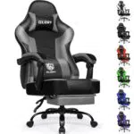 Minnouat Gaming Stuhl Ergonomisch mit Fußstütze, Höhenverstellbarer Bürostuhl