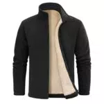 Nadeer Fleecejacke Herren Full Zip Strickjacke Mit Fleece Stehkragen Warm Outdoor
