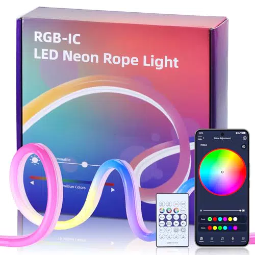 Neon 12V LED Strip Mit App Steuerung, Kompatibel Mit Alexa Und Google Assistant