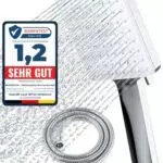 Newentor Duschkopf mit Schlauch 1,5m – Handbrause Regendusche mit 6 Strahlarten
