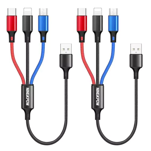 NINGKPOW Multi USB Kabel 3 in 1 Universal Ladekabel Nylon Schnell für Samsung Huawei LG