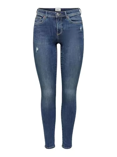 ONLY ONLWAUW Damen Skinny Jeans mit mittlerer Taille und Skinny Fit