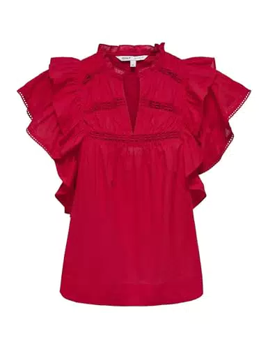ONLY Onlsunny Damen Frill Top Leichtes Sommer Blusenshirt