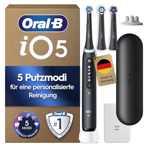 Oral-B iO Series 5 Plus Elektrische Zahnbürste mit 5 Putzmodi und Reiseetui