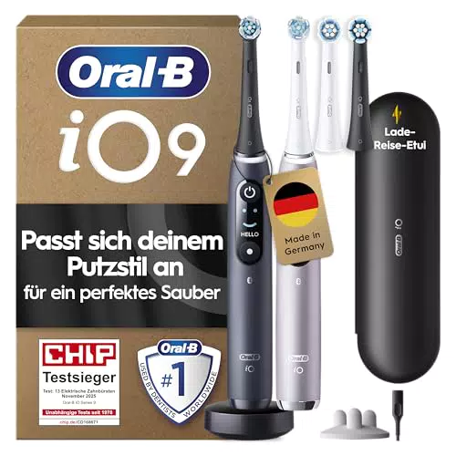 Oral-B iO Series 9 Plus Edition Elektrische Zahnbürste mit 7 Putzmodi und Etui