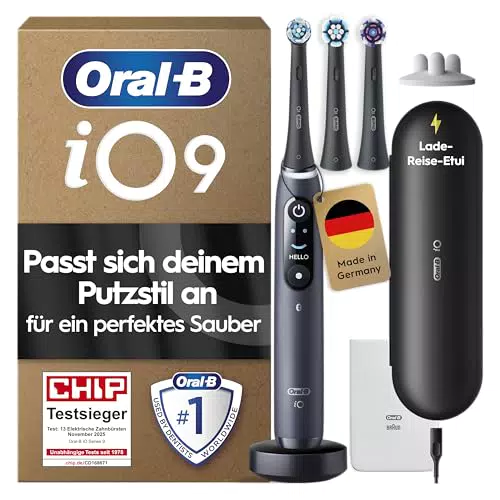 Oral-B iO Series 9 Plus Edition Elektrische Zahnbürste mit 7 Putzmodi und Etui