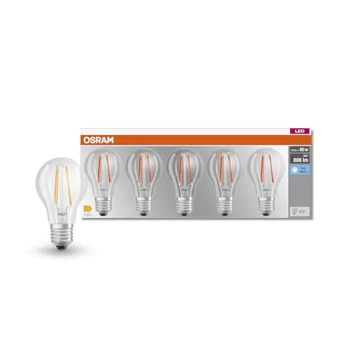 Osram BASE Classic A Fil E27 LED Lampe Energiesparend, Lange Lebensdauer