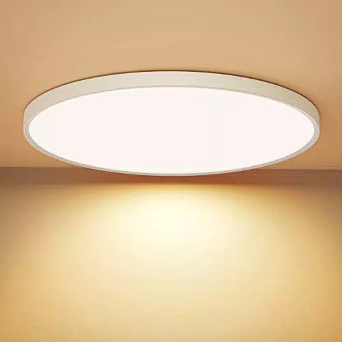 OUILA LED Deckenleuchte Flach Rund - Deckenlampe LED 24W 3000K 2400LM IP44 Wasserdichte Badezimmer lampe