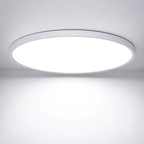 OUILA LED Deckenleuchte Flach Rund - Deckenlampe LED 24W 3000K 2400LM IP44 Wasserdichte Badezimmer lampe