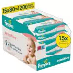 Pampers Sensitive Feuchttücher - Sanfte Reinigung ohne Duft für empfindliche Haut