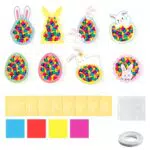 PIujsym Ostern Bastelset Fensterbilder Hasen Schablonen Kinder Geschenk Frühling