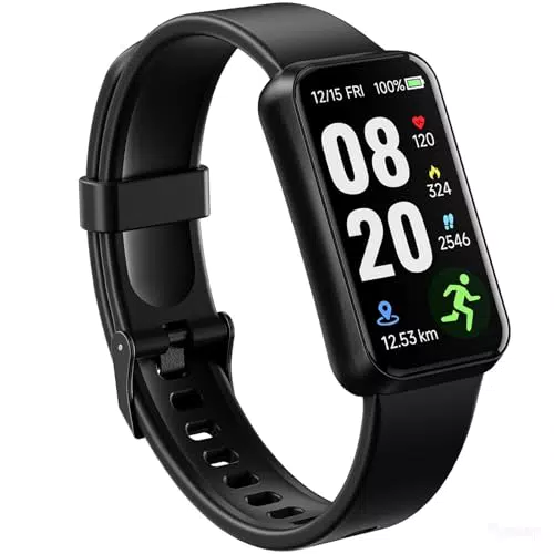 Pixtlcoe Fitness Tracker OLED Display Wasserdicht Fitnessuhr mit Herzfrequenz Schlaf Schrittzähler