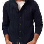 PJ PAUL JONES Herren Strickjacke Zopfmuster Button Down Grobstrick Cardigan