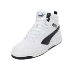 PUMA Unisex Rebound V6 Sneaker, White Black Chocolate Chip