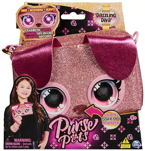 Purse Pets Tiger Umhängetasche – Interaktive Kindertasche mit Geräuschen und Spielen