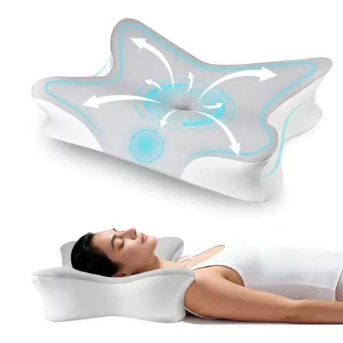 Qufby Nackenkissen Memory Foam Orthopädisches Kissen Für Seitenschläfer