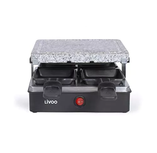 Doc Raclette Maschine Mit Grillstein, 600W, Elektrischer Raclette Grill