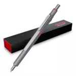 rOtring 600 Gelschreiber, 0, 55 mm, Schwarze Tinte, Silberfarbenes Schreibgerät mit Metallschaft