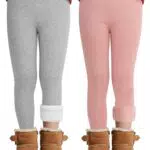 Ruisita Thermo Leggings Mädchen Gefüttert Fleece Winter High Waist Warm Hose