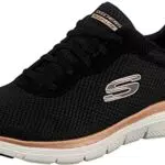 Skechers Damen Flex Appeal 4.0 Mesh Trainer - Schwarz/Rose Gold - UK 8