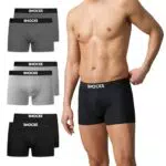 Snocks Herren Boxershorts Set 6er-Pack in den Gr. S - 4XL aus Bio-Baumwolle I Unterhosen für Männer mit idealer Passform ganz ohne zwicken oder aufrollen I Angenehmes Tragegefühl I Schwarz