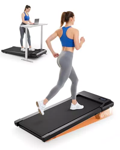 Superun Walking Pad Laufband für Zuhause mit LED, Leise Desk Treadmill mit App