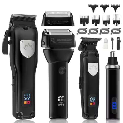 Suttik 4 in 1 Haarschneider Set Herren Barttrimmer Nasenhaartrimmer Elektrisch