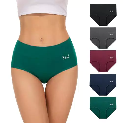 TANSTC Damen Unterwäsche - Atmungsaktive, Hohe Taille Baumwolle Panties