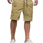Tarainya Herren Shorts Baumwolle Sommer Chino Casual mit Taschen Tunnelzug