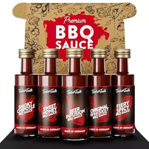 TIMBER TASTE® Chili Sauce Geschenkset - BBQ Soßen für Männer und Frauen