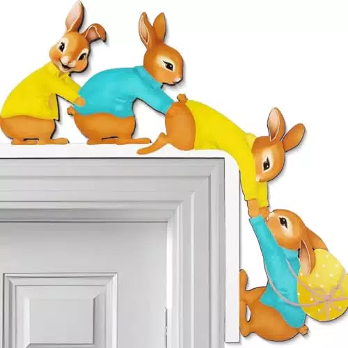 Ostern Türrahmen Deko Holzrahmen Mit Osterhasen Und Ostereiern Für Fenster Kamin