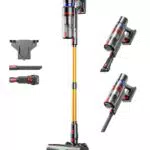 TVTAU Akku Staubsauger Kabellos 600W 50KPA mit LED-Display für Tierhaare und Teppich