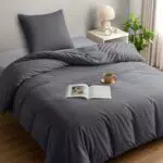 Utopia Bedding Bettwäsche Set - Mikrofaser Bettbezug + Kissenbezug - Grau