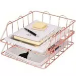 VGECEE Stapelbare A4 Briefablage Metall Schreibtisch Organizer für Büro und Schule